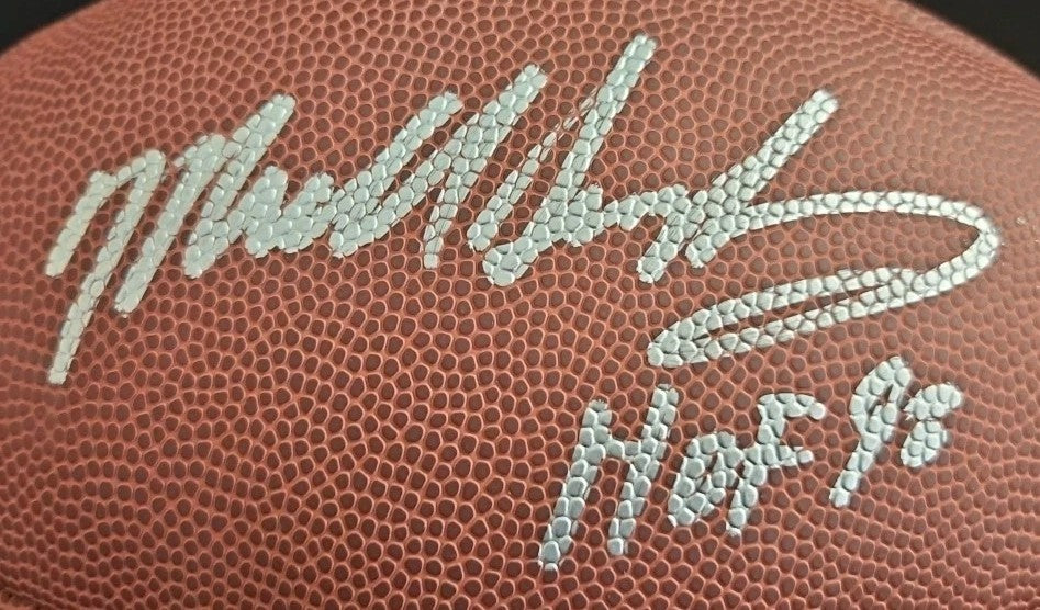 Mike Singletary Signed HOF Inscribed Wilson Football Schwartz COA