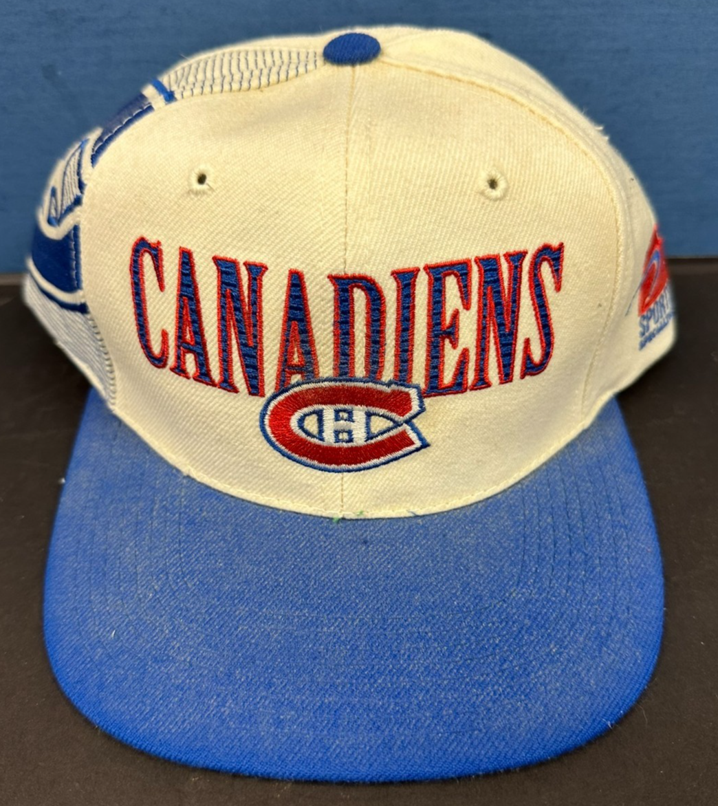 Vintage Montreal Canadiens Sports Specialties Laser Shadow Snapback Hat Cap