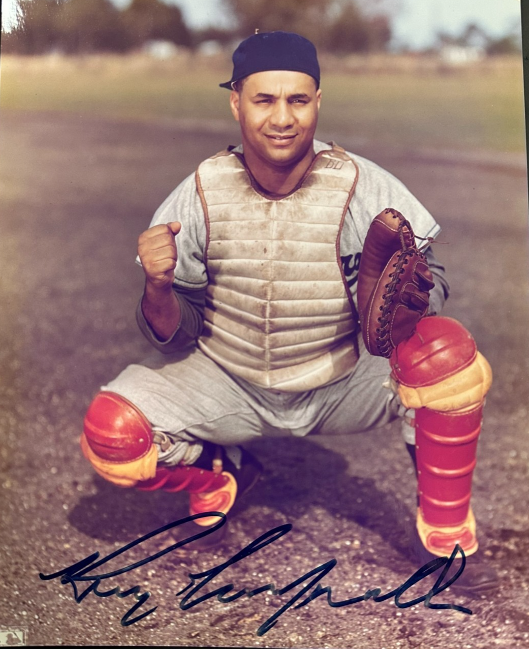Roy Campanella Autographed 8x10 Photo Brooklyn Dodgers BAS HOF