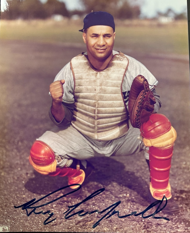 Roy Campanella Autographed 8x10 Photo Brooklyn Dodgers BAS HOF