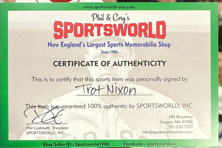 Trot Nixon Autographed Boston Red Sox 8x10 Photo