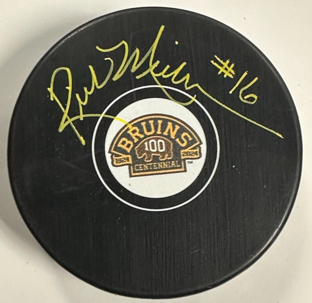 Rick Middleton Autographed Boston Bruins 100th Anniversary Puck NHL