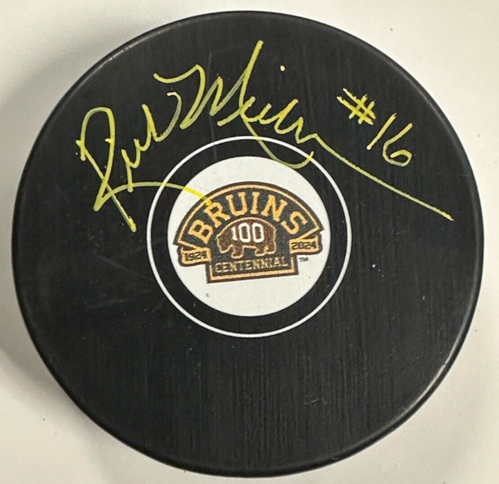 Rick Middleton Autographed Boston Bruins 100th Anniversary Puck NHL