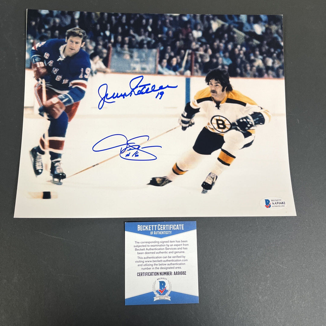 Derek Sanderson Jean Ratelle Signed 8x10 Bruins Rangers Sportsworld Beckett COA