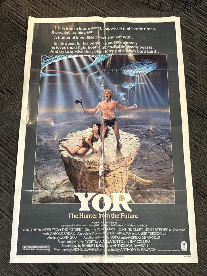 Yor The Hunter From The Future 27x41 Folded Original Movie Poster 1983 Reb Brown