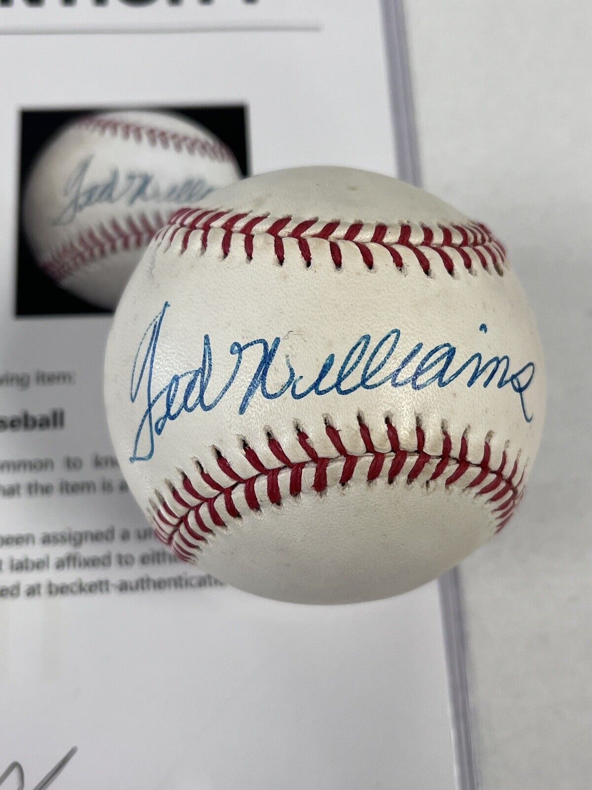 Ted Williams sign baseball With 4 Other Autographs shops all Red Sox players