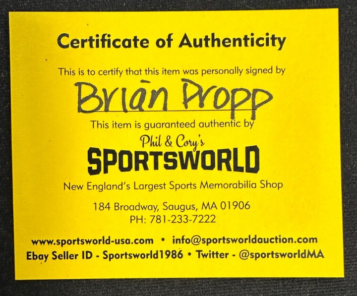 Brian Propp Autographed Boston Bruins 100th Anniversary Hockey Puck NHL