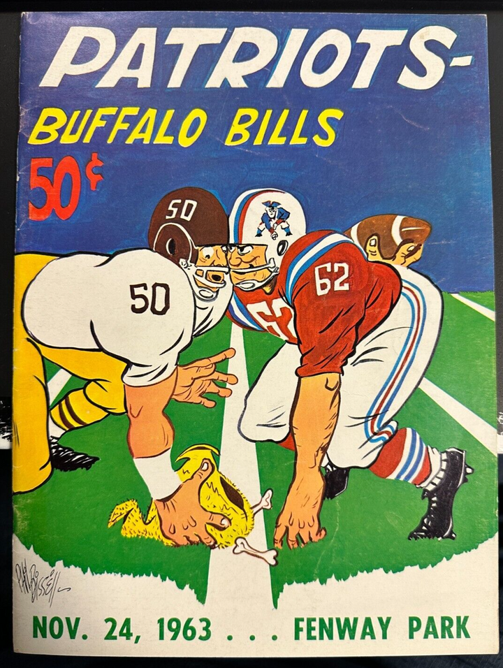 Nov 24, 1963 Boston Patriots & Bills Program JFK Assassination Game Canceled