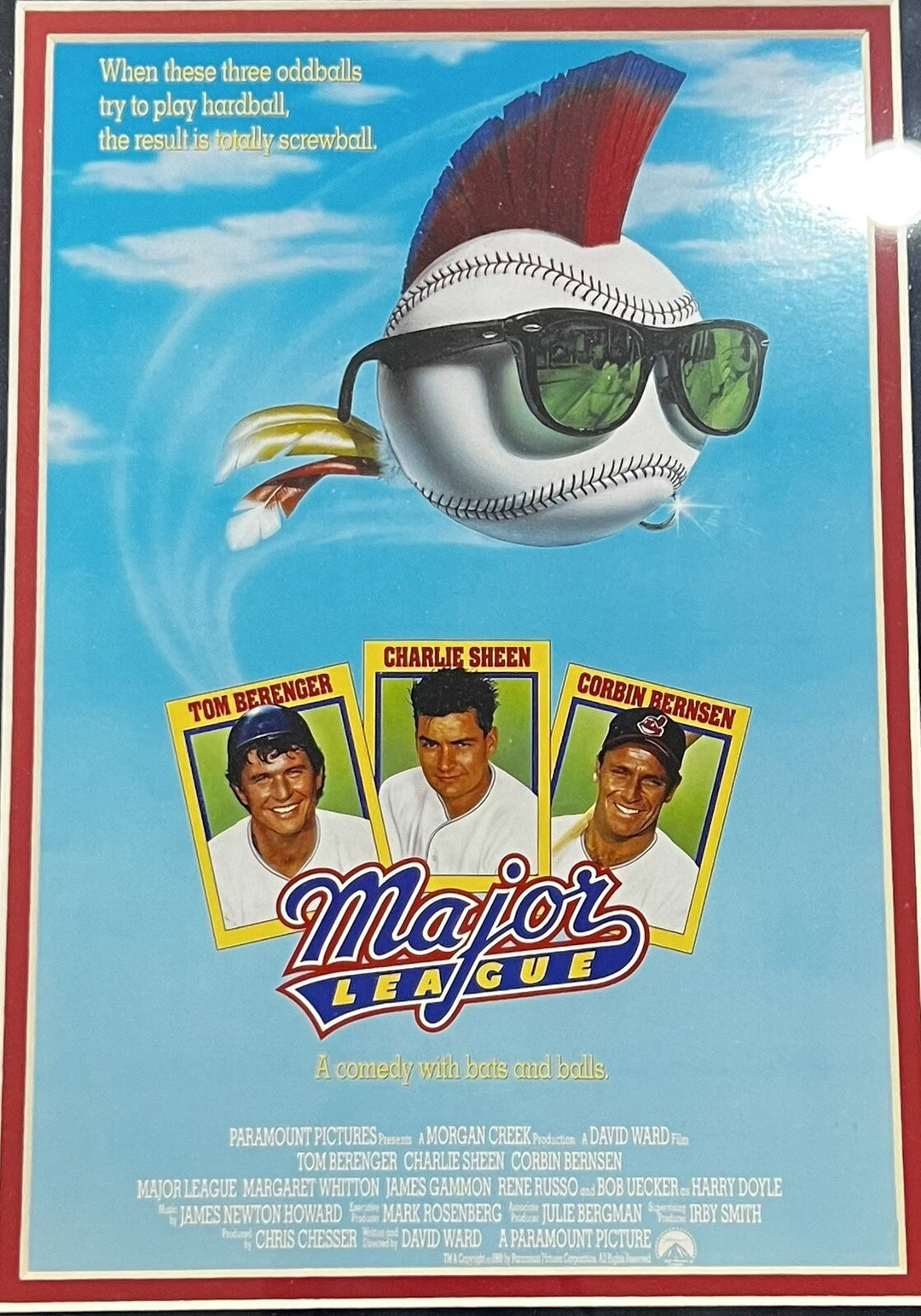 Ricky Vaughn Charlie Sheen Signed Custom Framed Jersey. W/ 2 8x10s BECKETT COA
