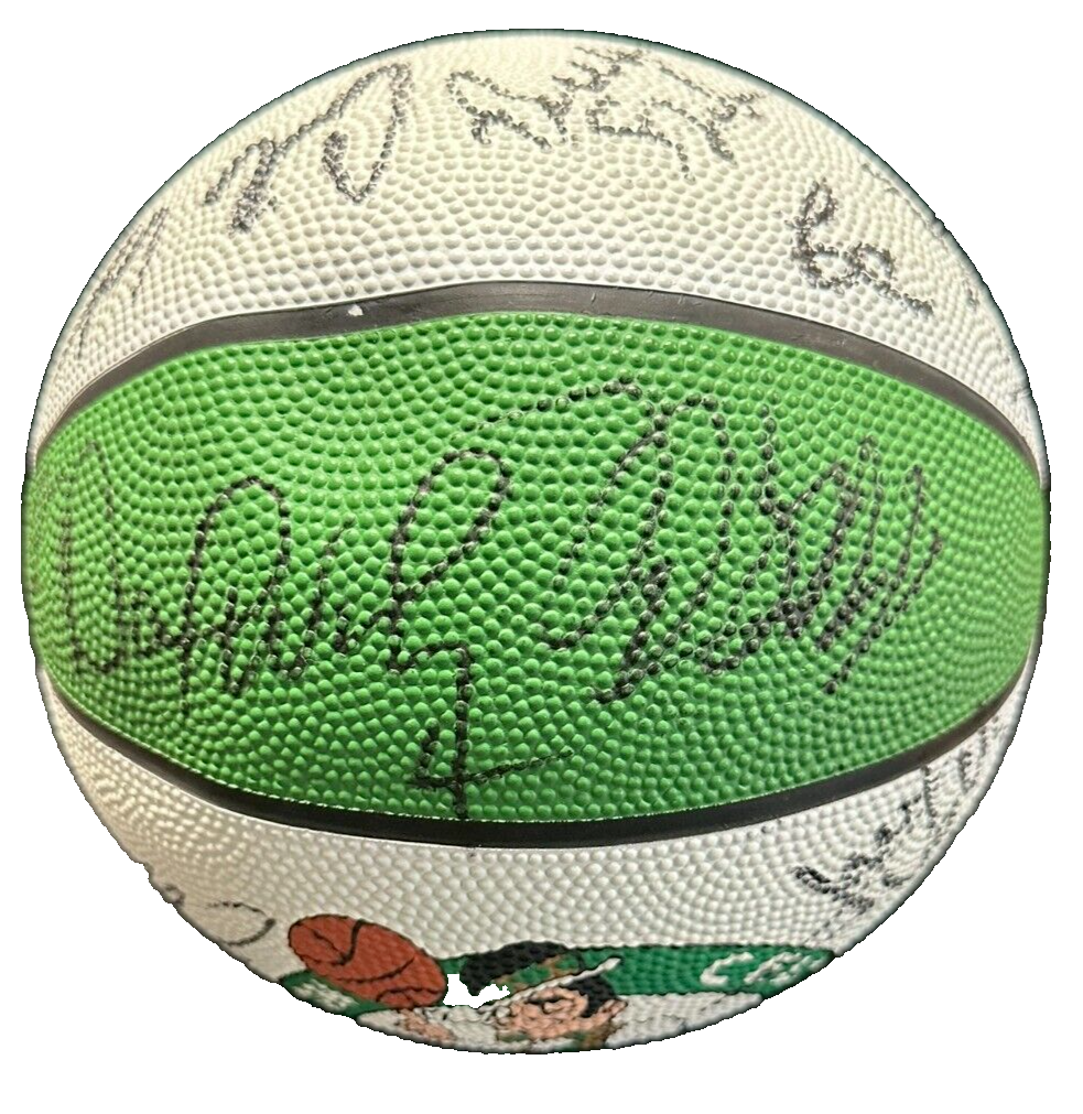 1995-96 Boston Celtics Team Autographed Basketball DJ Jones Radja