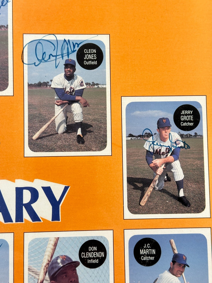 1969 New York Mets 20th Anniversary Autographed Print Framed Koosman Agee Jones