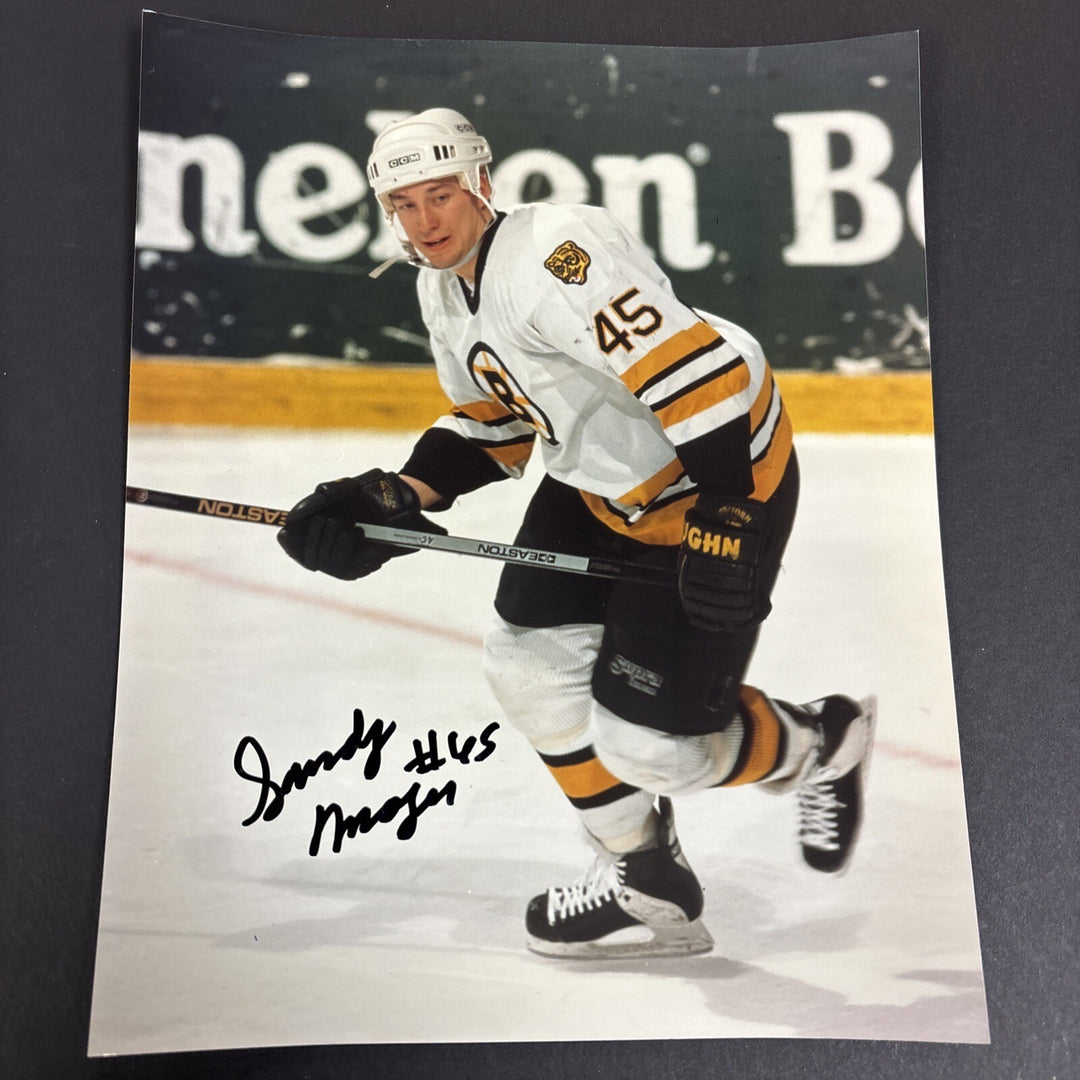 Sandy Moger Signed 8x10 Boston Bruins Sportsworld