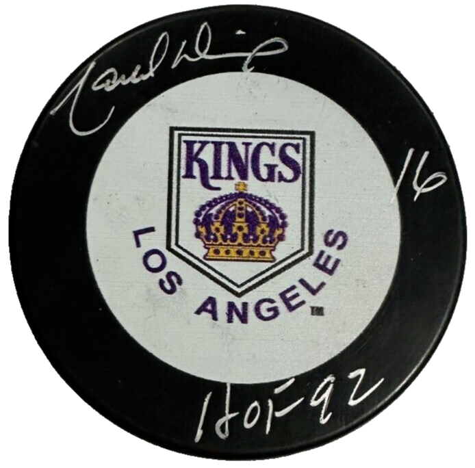 Marcel Dionne Autographed Los Angeles Kings Hockey Puck W/ HOF 92