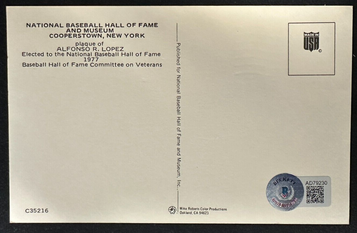Al Lopez Autographed MLB Hall Of Fame Postcard White Sox BAS