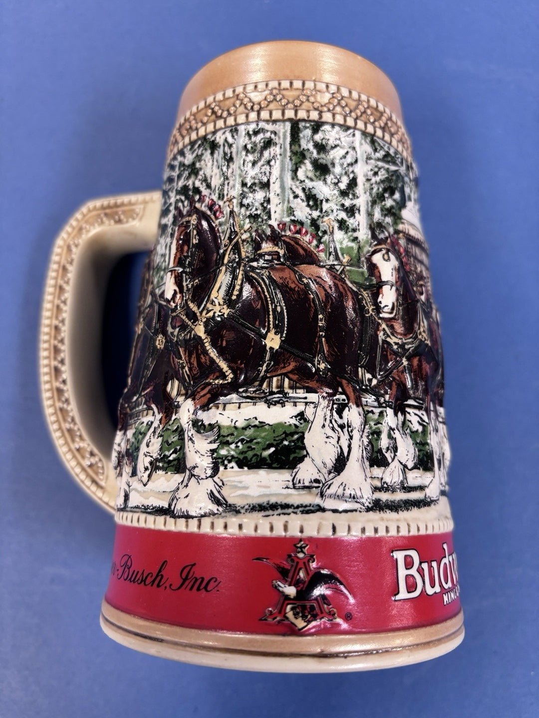1987 Budweiser Holiday Christmas Stein Mug Collector Series
