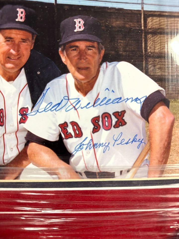 Ted Williams & Johnny Pesky Autographed 8x10 Framed Boston Red Sox HOF