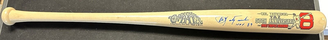 Carl Yastrzemski Signed Cooperstown Bat 1967 Triple Crown 50th Anniversary Bat