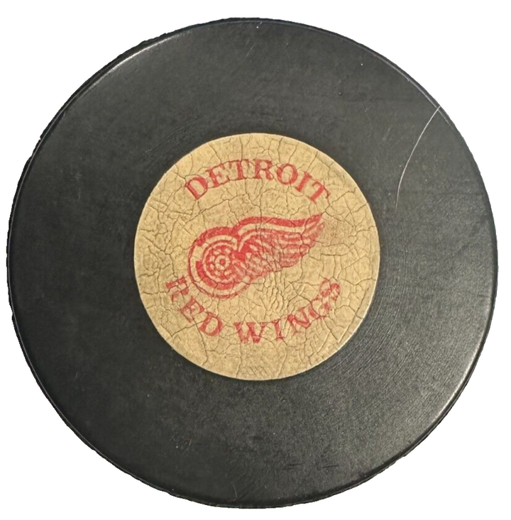 Vintage 1971-77 Detroit Red Wings Art Ross Converse Game Hockey Puck NHL