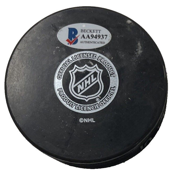 Bill Ezinicki Autographed Boston Bruins Hockey Puck BAS NHL