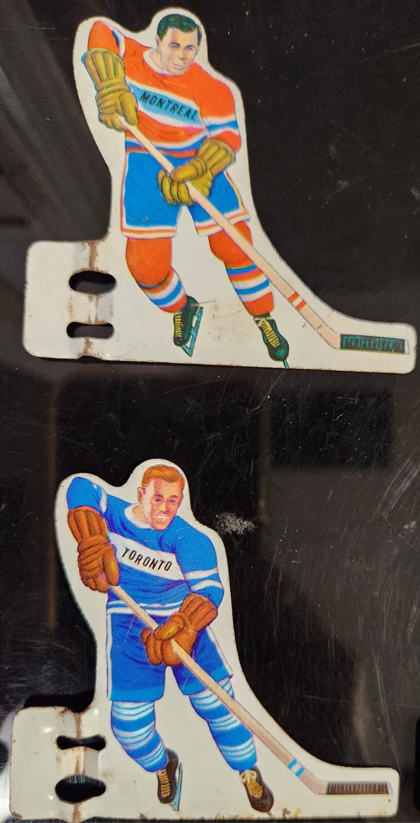 Lot Of 6 Vintage Munro Tabletop Hockey Player Replacements 4 Montreal 2 Toronto