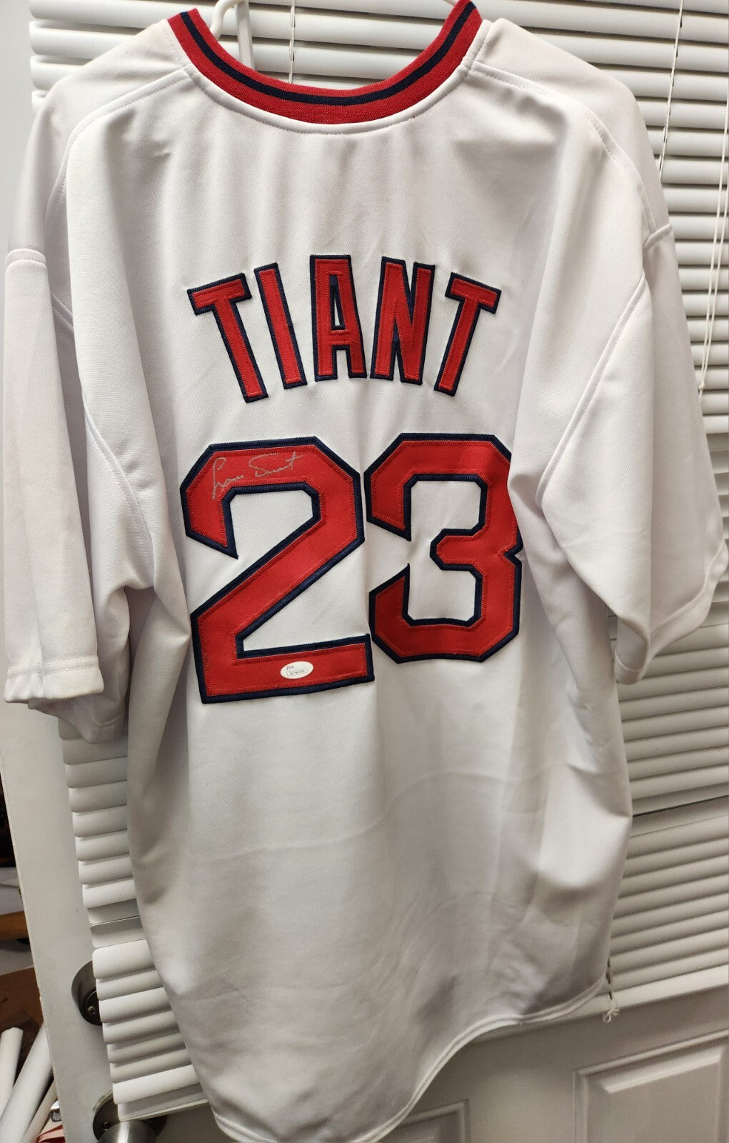 Luis Louie Tiant Signed Replica Boston Red Sox Home Jersey JSA COA