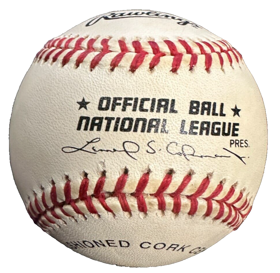 Enos Slaughter Autographed National League Baseball W/ HOF 85 Insc