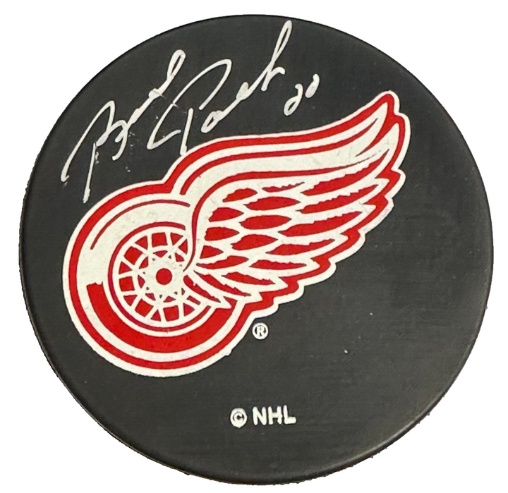 Brad Park Autographed Detroit Red Wings Hockey Puck HOF BAS