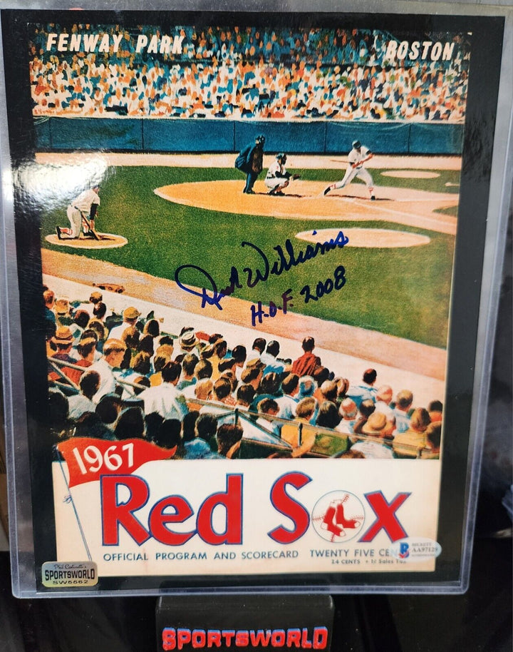 Dick Williams Signed 8x10 Photo Facsimile 1967 Red Sox Program HOF Beckett COA