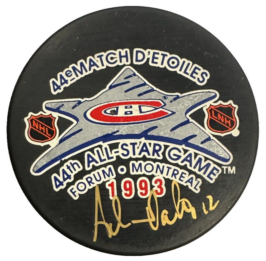Adam Oates Autographed 1993 NHL All-Star Game Hockey Puck HOF Canadiens