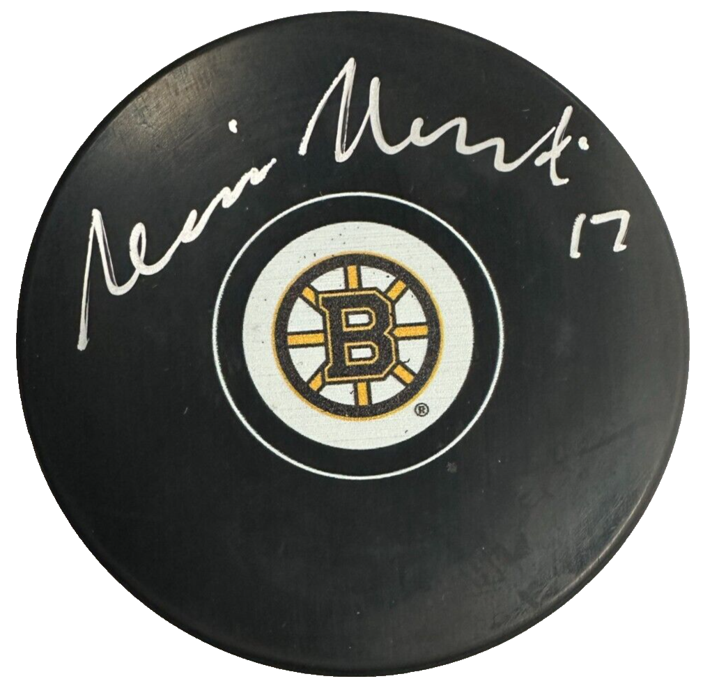 Nevin Markwart Autographed Boston Bruins Hockey Puck NHL