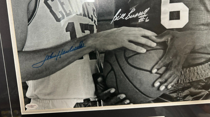 John Havlicek & Bill Russell Autographed 16x20 Photo Framed JSA BAS Celtics