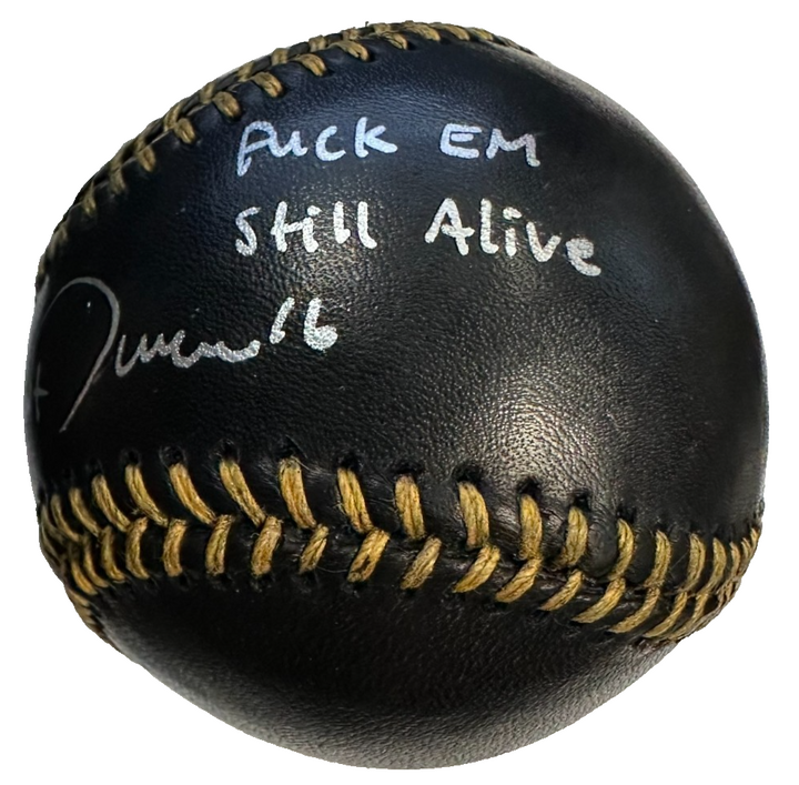 Jarren Duran Autographed 2024 OM: Black Baseball W/ F*ck Em Still Alive Insc