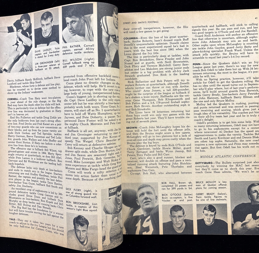 1965 Street & Smiths Football Yearbook Roger Bird Kentucky 