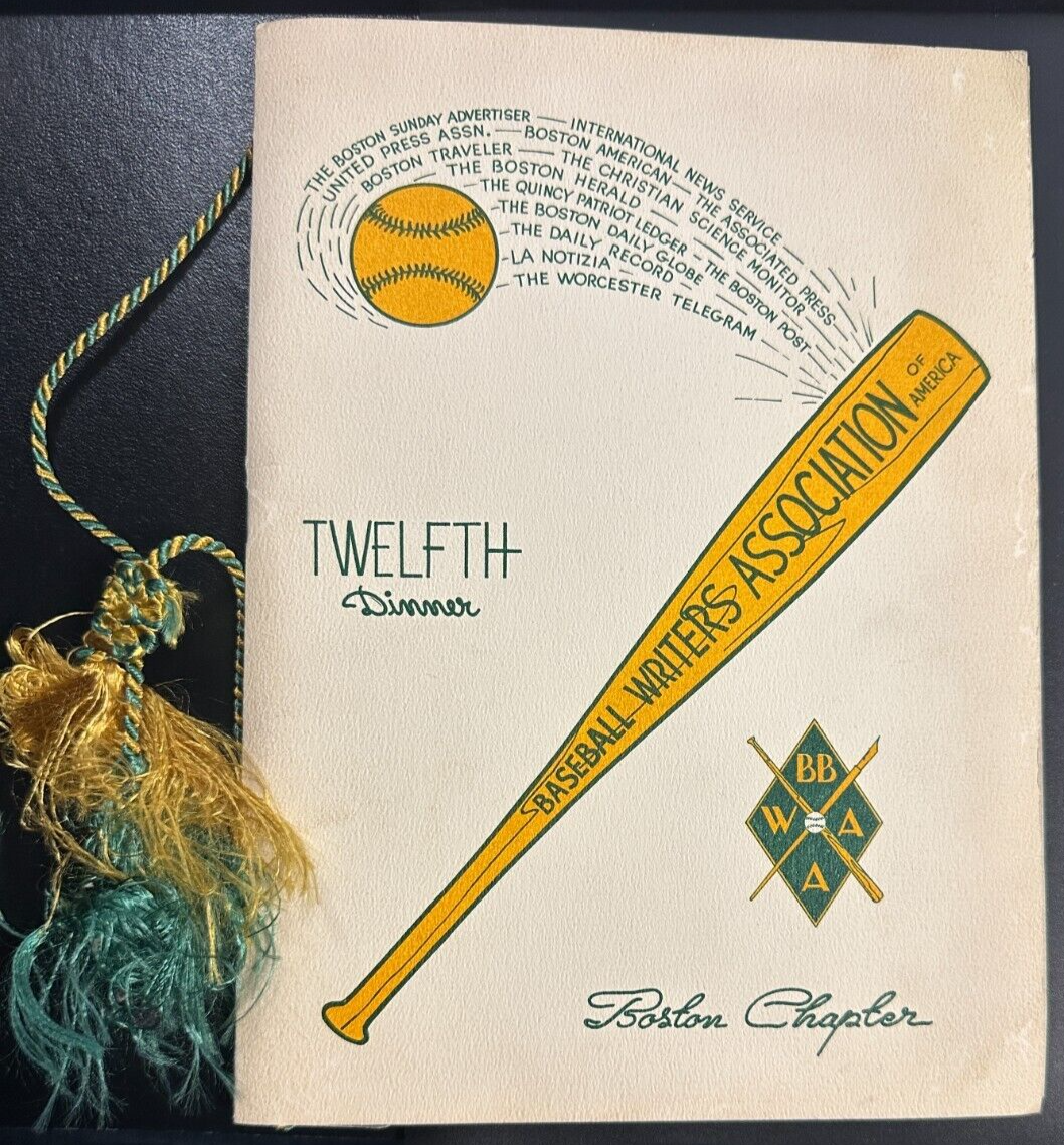 Feb 1, 1951 Twelfth Annual Baseball Writers Association America Dinner Program