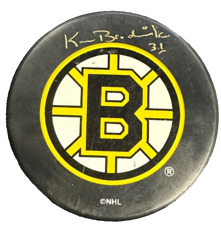Ken Broderick Autographed Boston Bruins Hockey Puck BAS