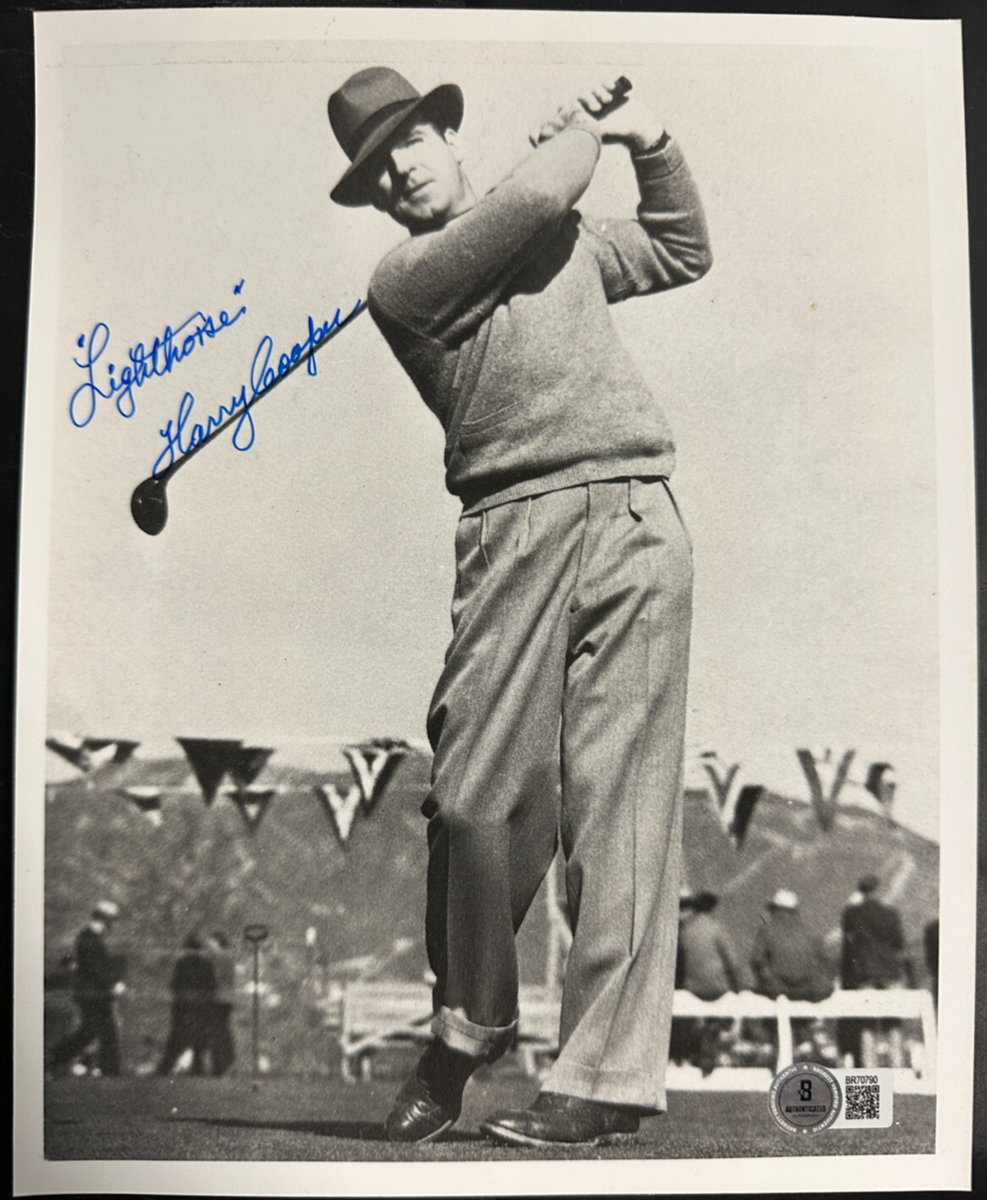 Harry "Lighthorse" Cooper Autographed 8x10 PGA Photo BAS