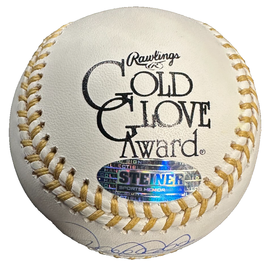 Derek Jeter Autographed Rawlings Gold Glove Baseball Steiner MLB Yankees