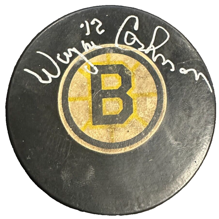 Jan 21, 1973 Wayne Cashman Signed Boston Bruins Goal Puck Game Used