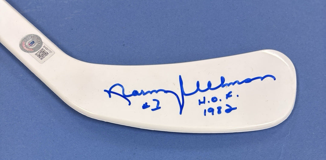 Norm Ullman HOF 1982 Signed Mini Stick Beckett Detroit Red Wings