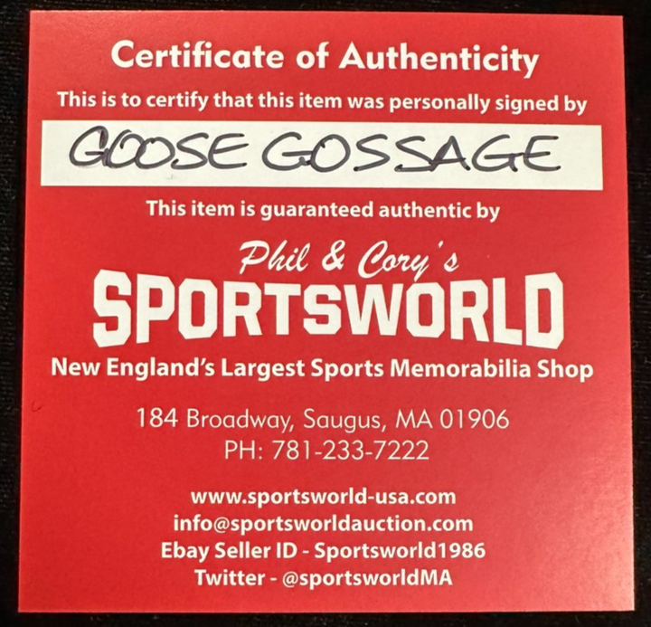 Goose Gossage Autographed Yankee Stadium Final Season 9x Stats Baseball