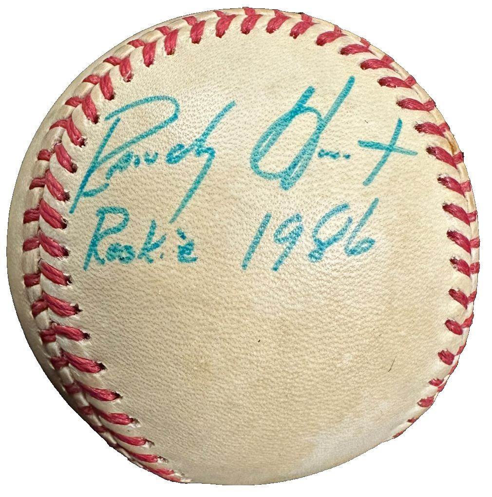Randy Hunt Autographed Rawlings National League Baseball W/ Rookie 1986 Insc