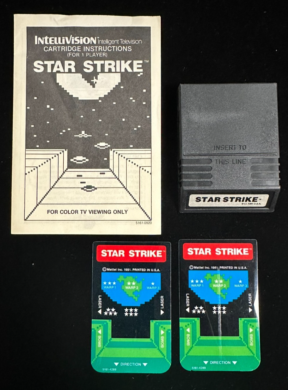1981 Intellivision Star Strike Game W/ Inlays, Manual & Original Box