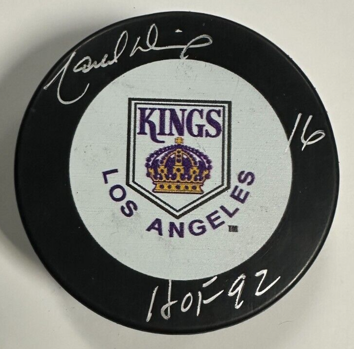 Marcel Dionne Autographed Los Angeles Kings Hockey Puck W/ HOF 92