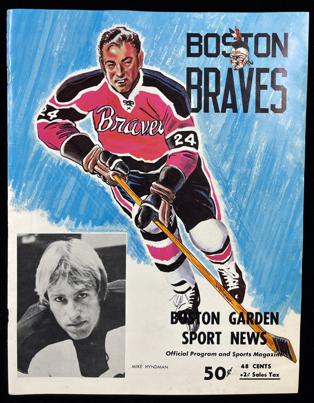 1971/1972 Boston Braves Hockey Program/Magazine Mike Hyndman