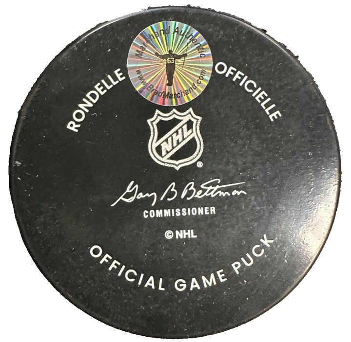 Brad Marchand Autographed Boston Bruins 100th Centennial Game Puck