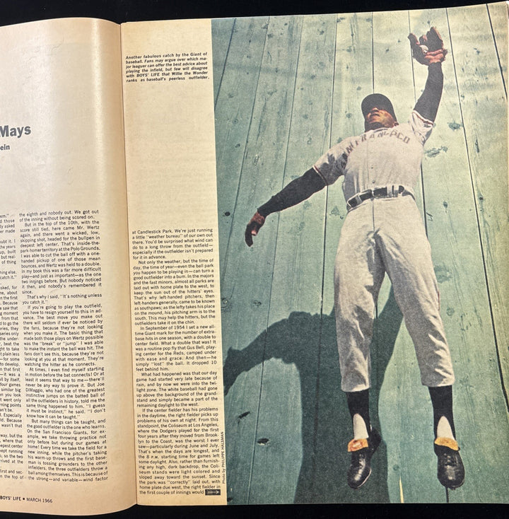 March 1966 Boys Life baseball magazine Willie Mays San Francisco Giants