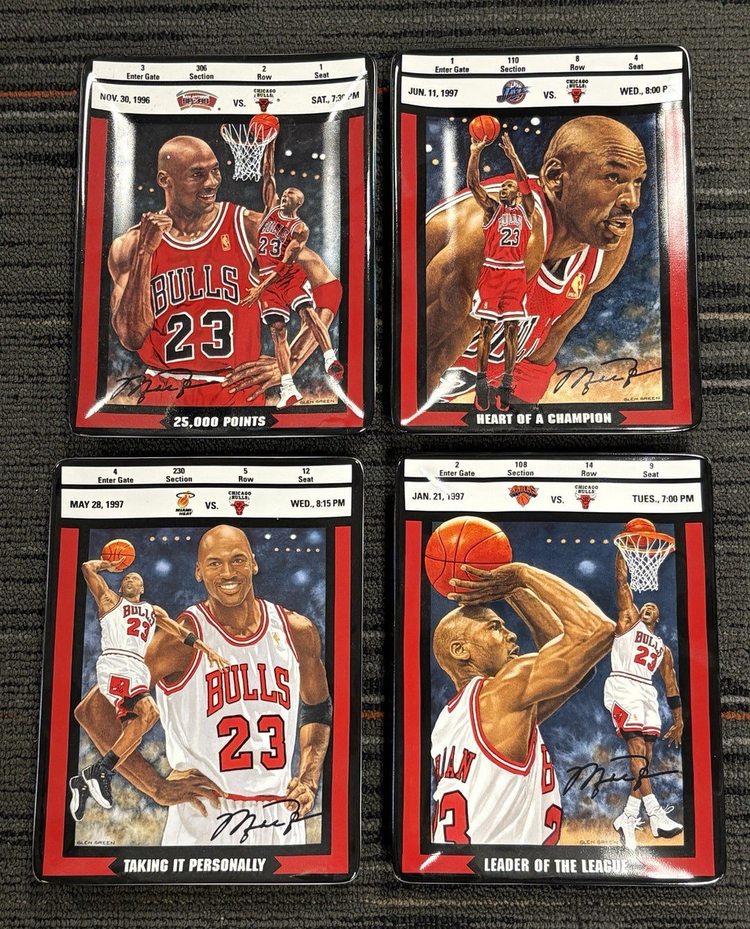 Michael Jordan Upper Deck Ticket To Greatness Porcelain Plate Set Of 8