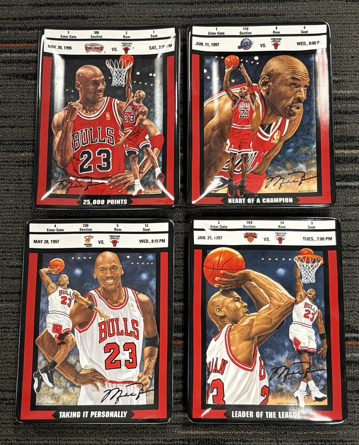 Michael Jordan Upper Deck Ticket To Greatness Porcelain Plate Set Of 8