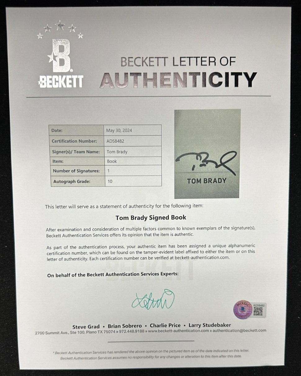 Tom Brady The TB12 Method Autographed Book with Cover BAS LOA Patriots