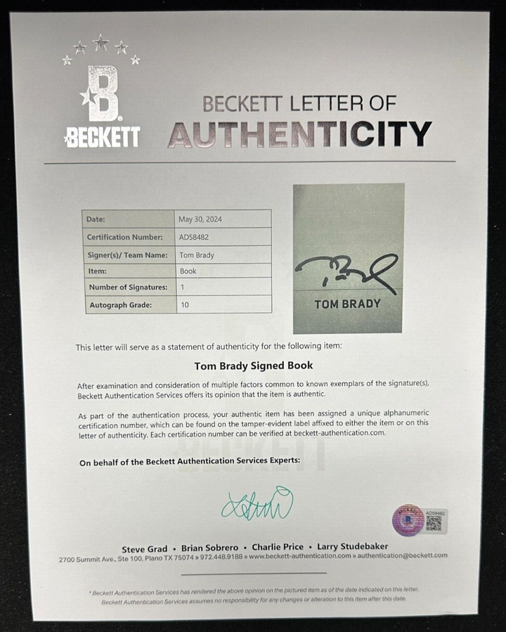 Tom Brady The TB12 Method Autographed Book with Cover BAS LOA Patriots